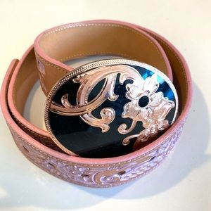 Artisan de Mexico onyx pink gold belt  SZ 36